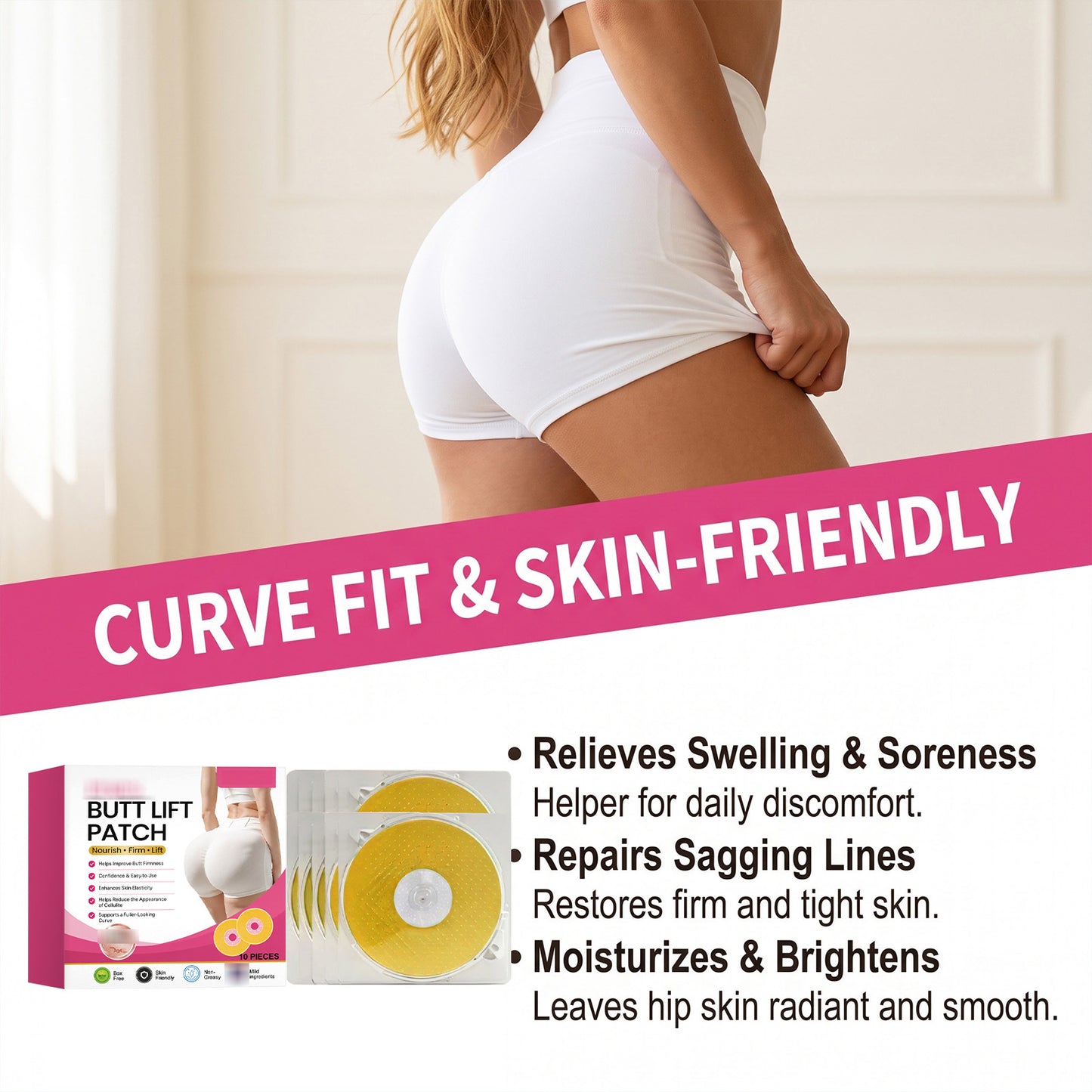 Butt Lift Patch 10 Pieces - Hip Shaping Skin Care Sticker for Firming