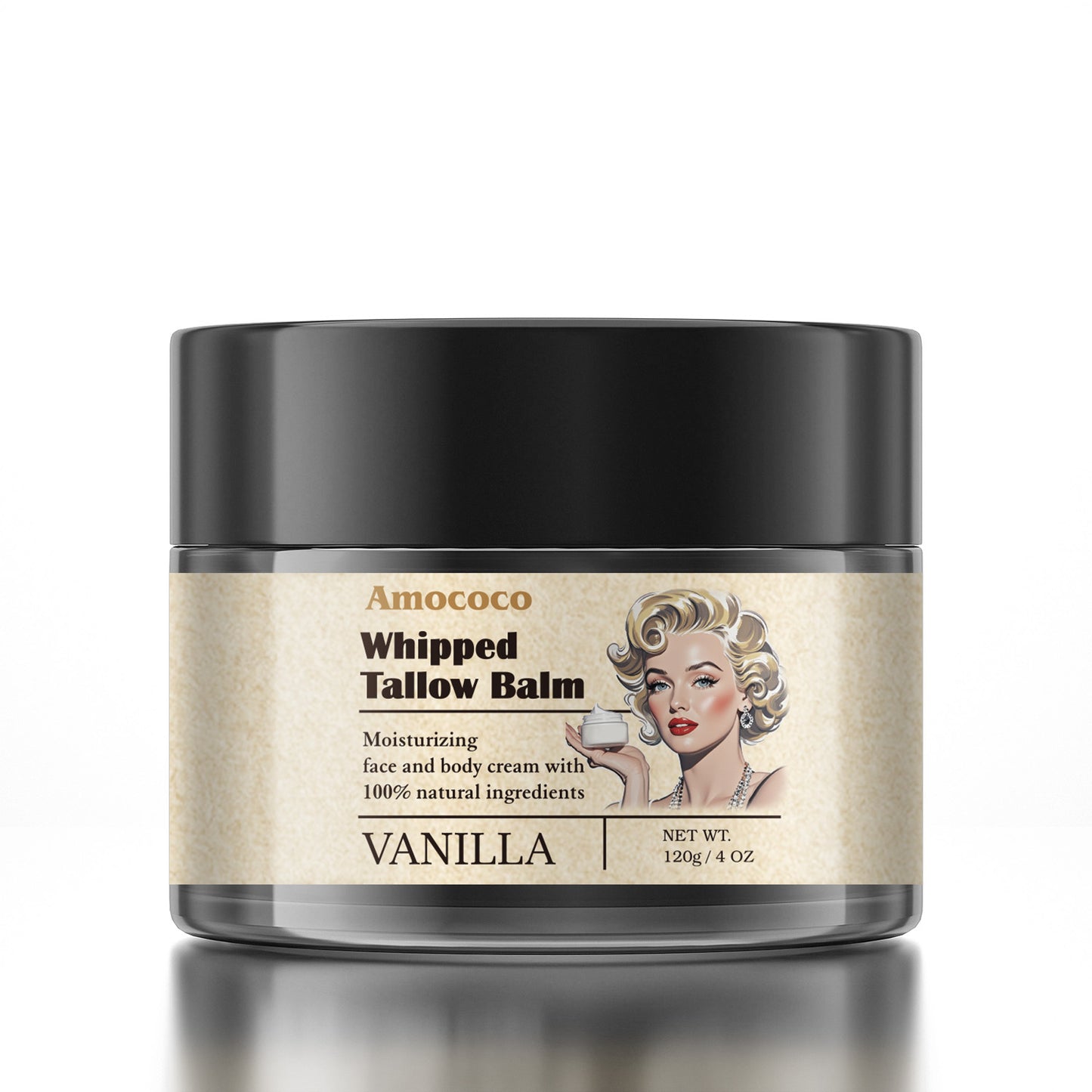 Whipped Tallow Balm - Natural Deep Hydration Face & Body Cream, 120g
