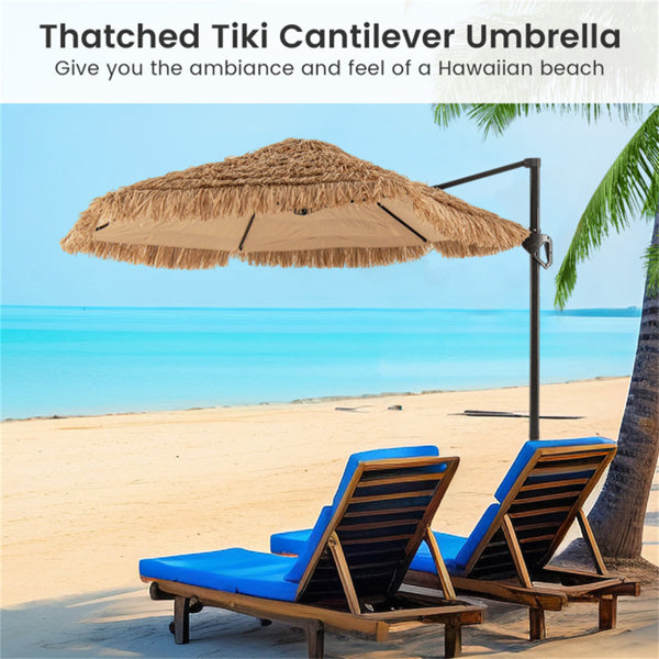 9.5ft Tropical Outdoor Umbrella - 2-Tier Vented Sun Protection