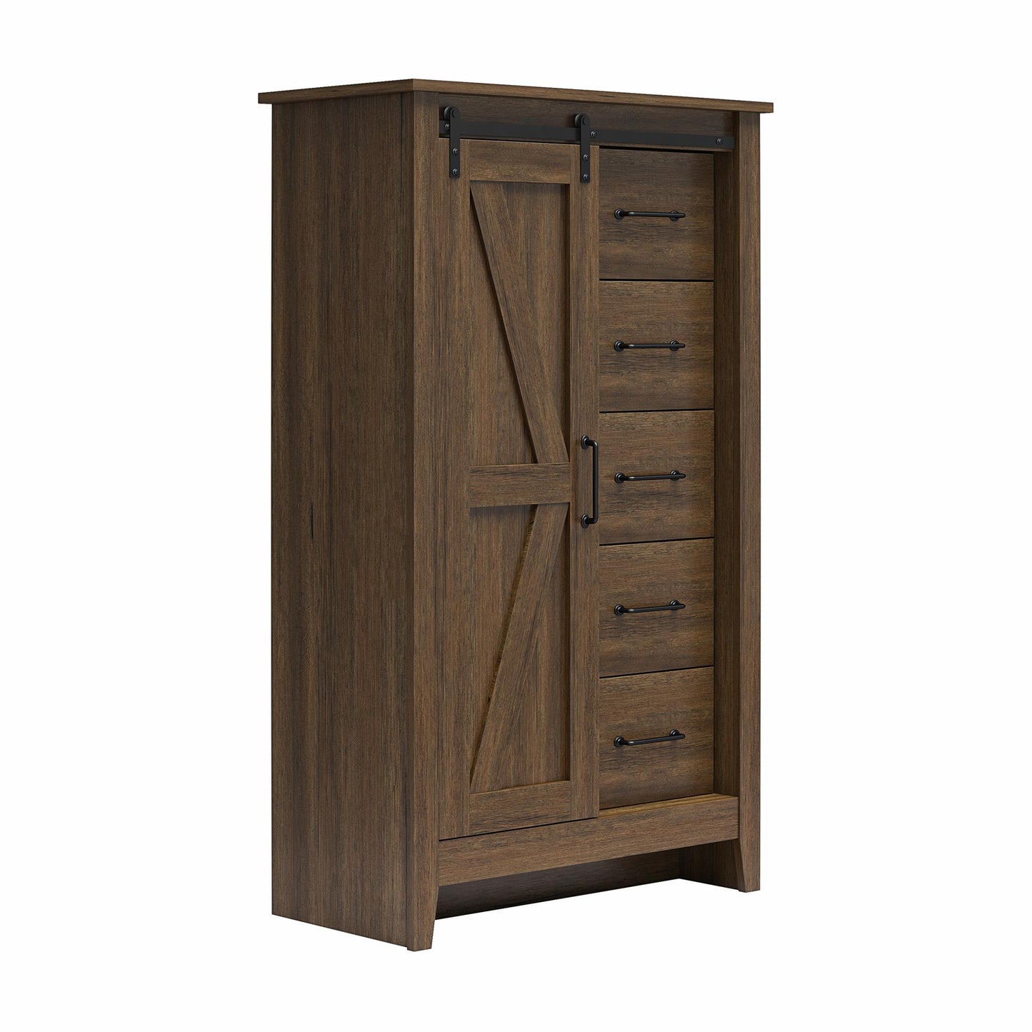 Walnut Alton Farmhouse Gentleman's Chest - Rustic Storage Dresser
