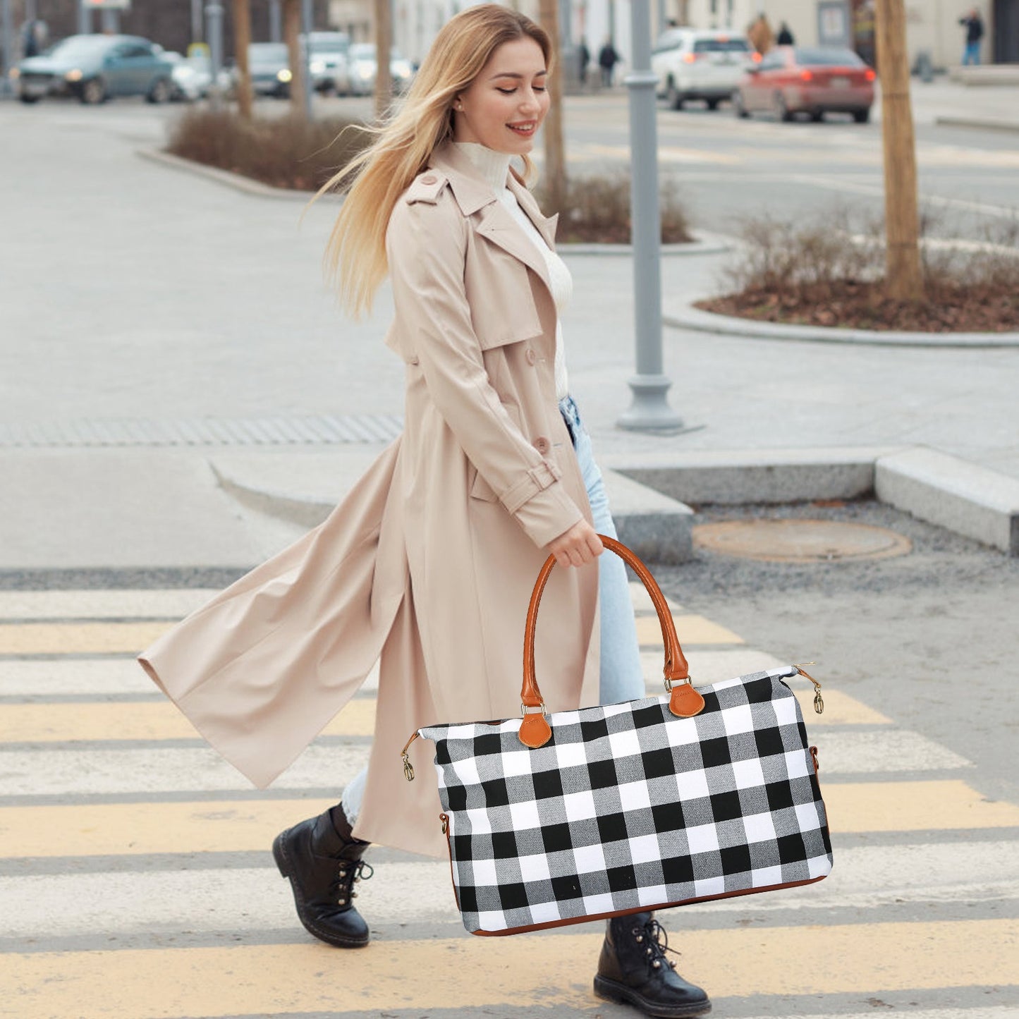 1Pc Women Duffle Bag Travel Luggage Bags Weekend Overnight Tote