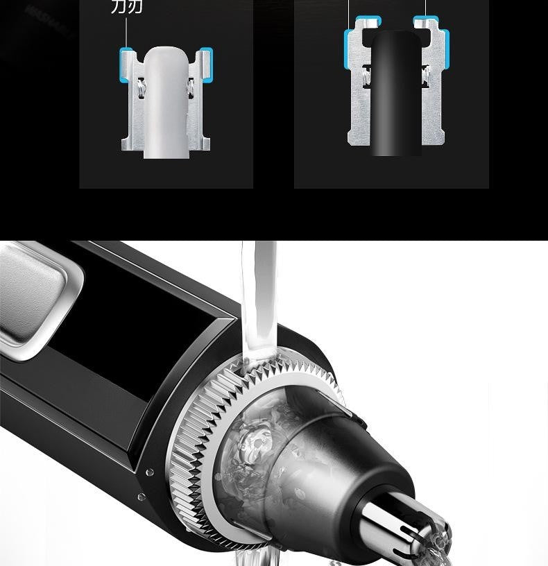Electric Nose Hair Trimmer for Men - Portable Battery Operated - Black