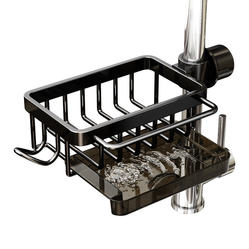 Multi-Purpose Aluminum Sink Faucet Storage Rack for Kitchen & Bathroom