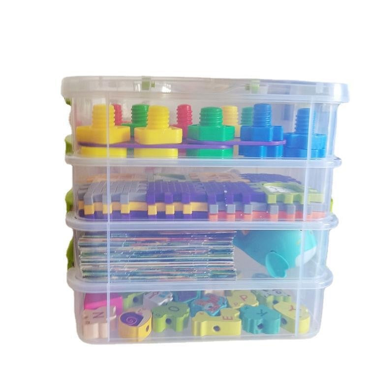 Portable Divided Drawer Storage Organizer for Household Use - White & Green