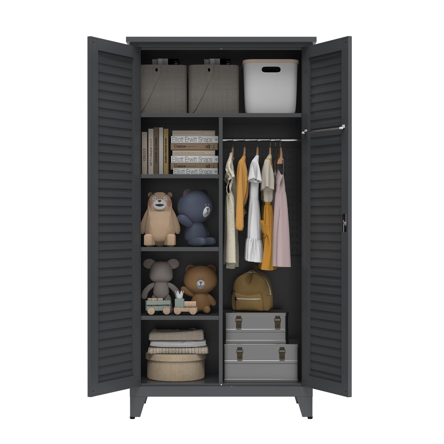 73'' Tall Metal Tool Storage Cabinet - Slate Finish
