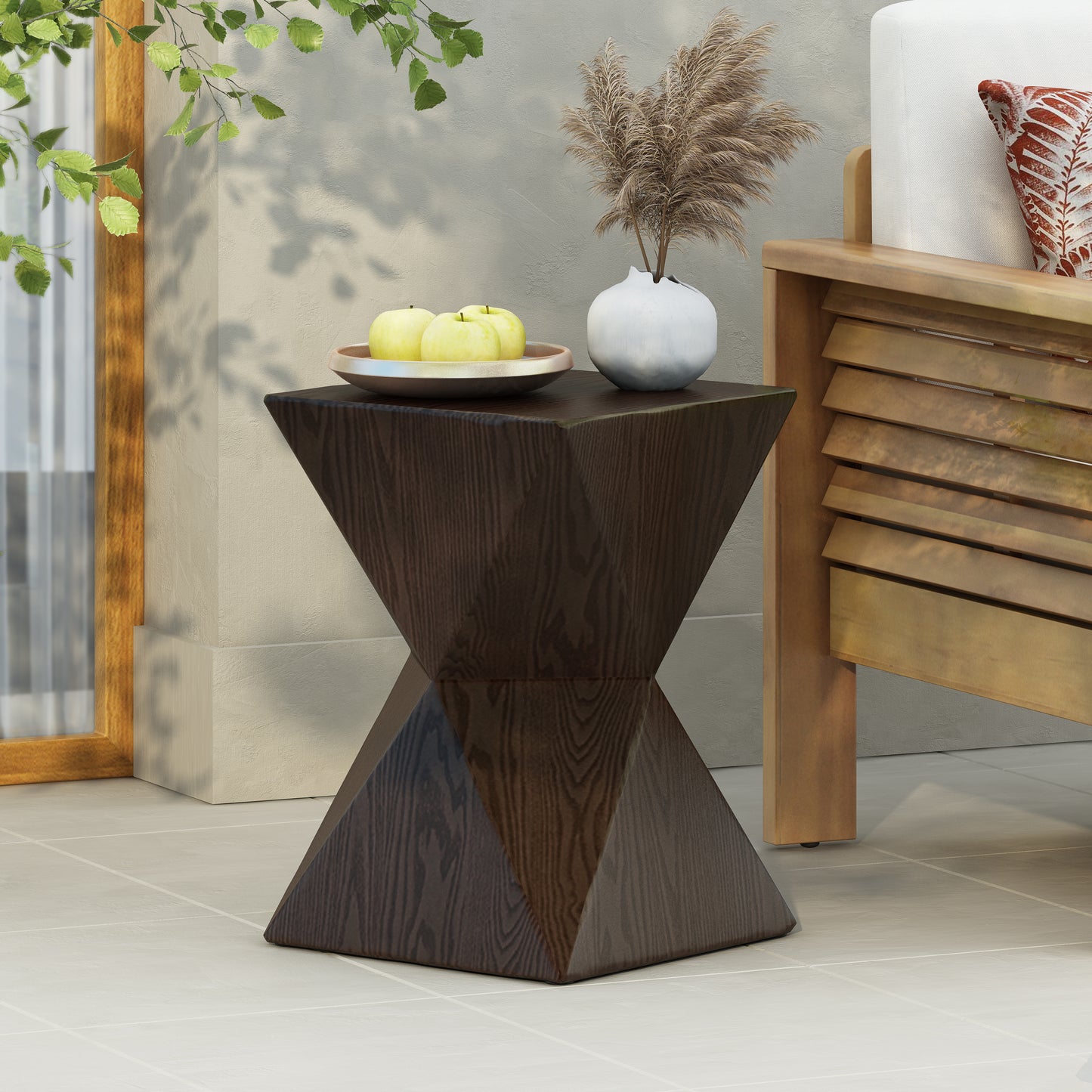 14.25 Natural Wood Grain Finish Prismatic Symmetry Concrete Outdoor