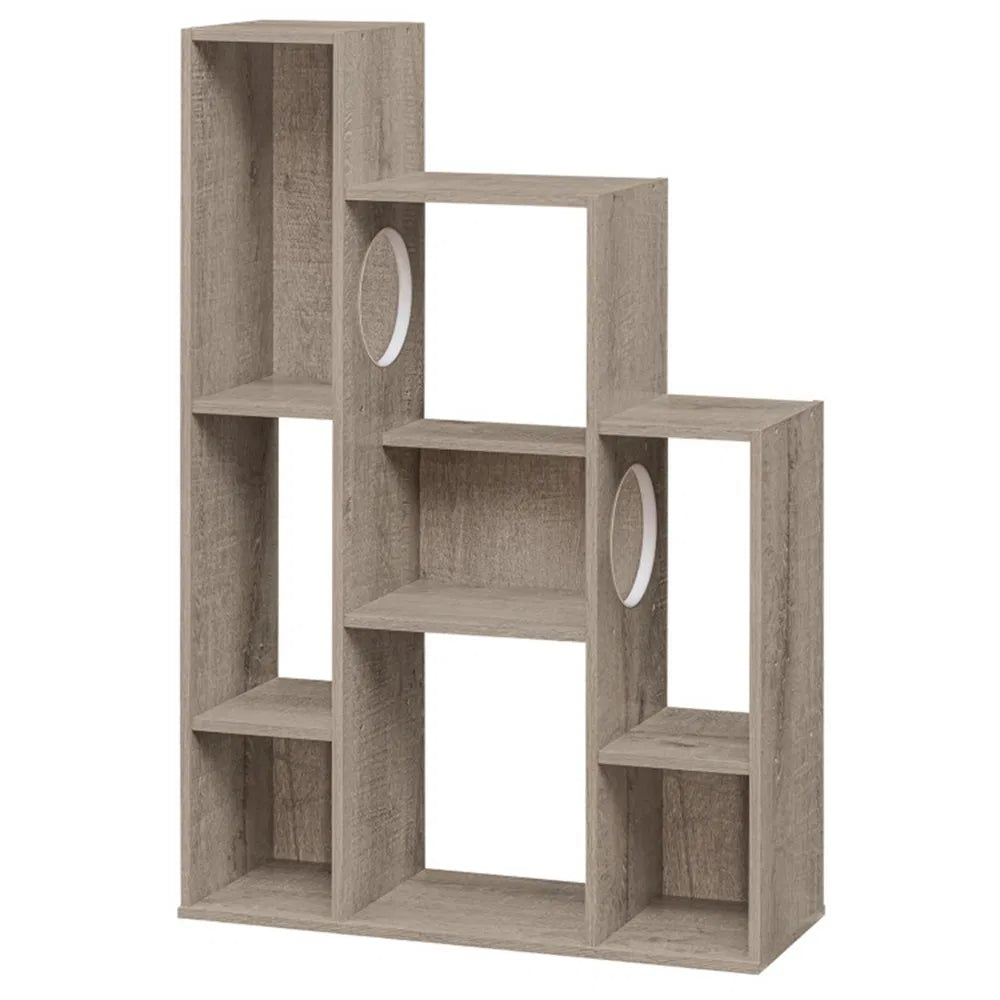 Cat Bookshelf Cabinet with Storage & Climbing Platforms - Gray Oak