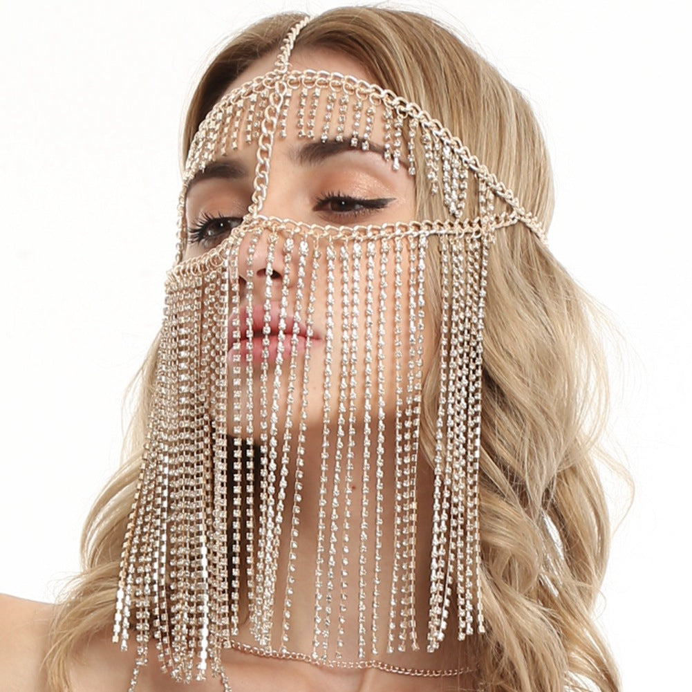 Punk Rhinestone Fringed Headband - Multiple Colors
