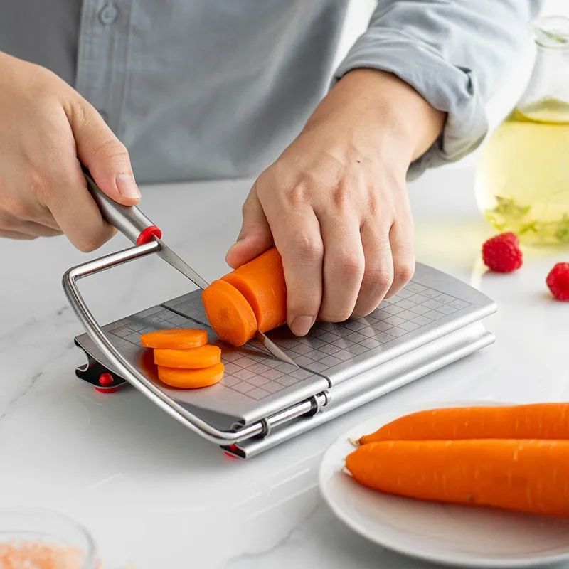 Multifunctional Kitchen Slicer with Stainless Steel Cutting Board & Silicone Suction Base