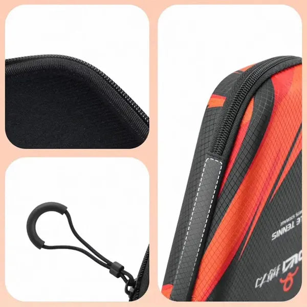 Table Tennis Racket Hard Case EVA Dustproof Storage Bag with Hand Strap