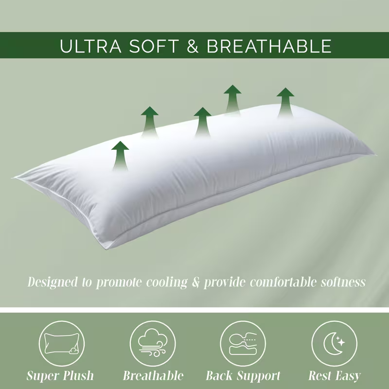 Ergonomic Full-Body Pillow - Extra Long 20x54 Inch for Side Sleepers