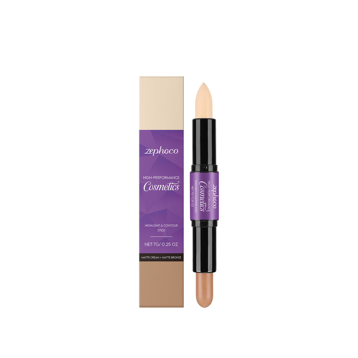 2-in-1 Cream Highlight & Contour Stick Set with Matte, Amber & Gloss Finishes