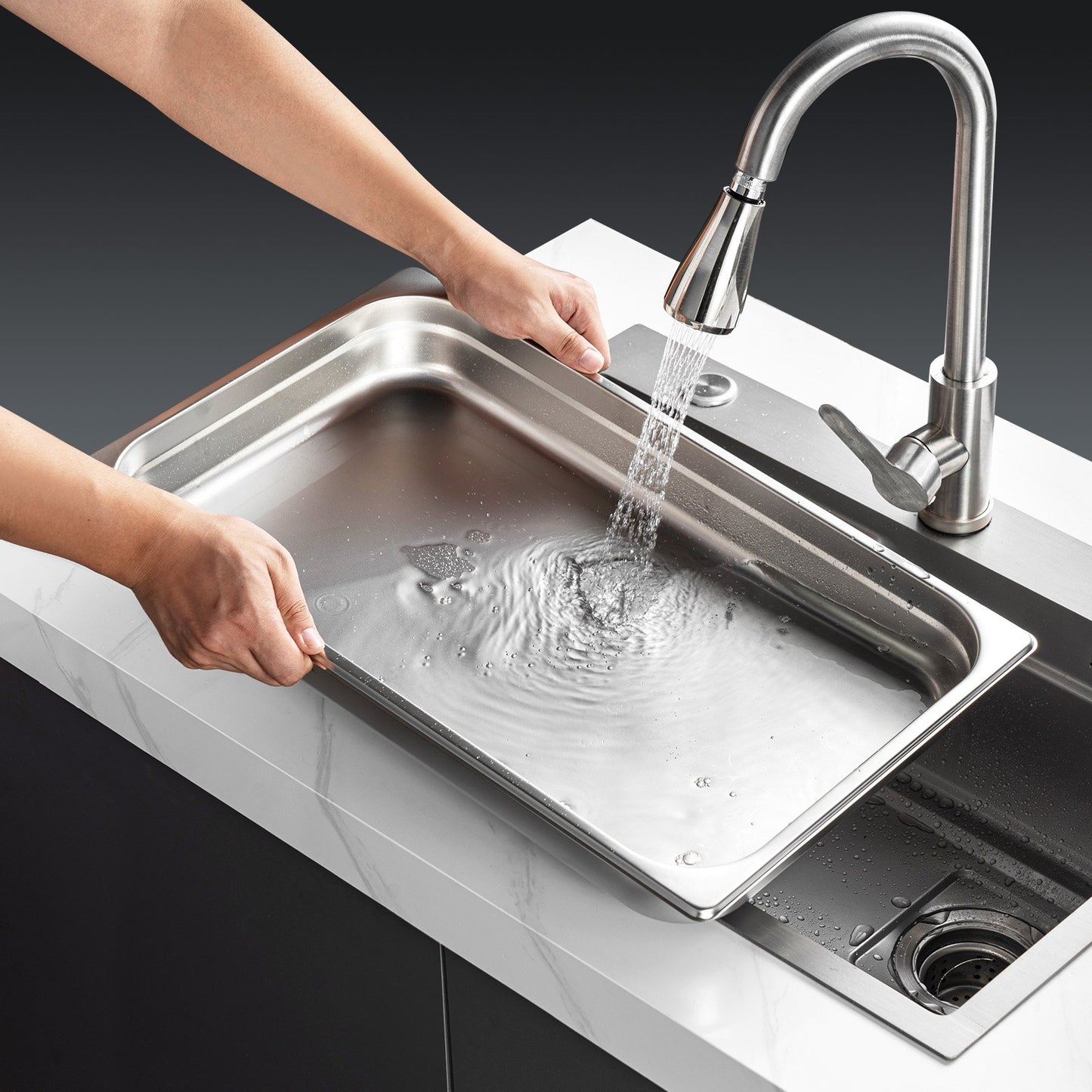 6 Pack Full-Size Stainless Steel Steam Table Pans - 2.5-Inch Deep