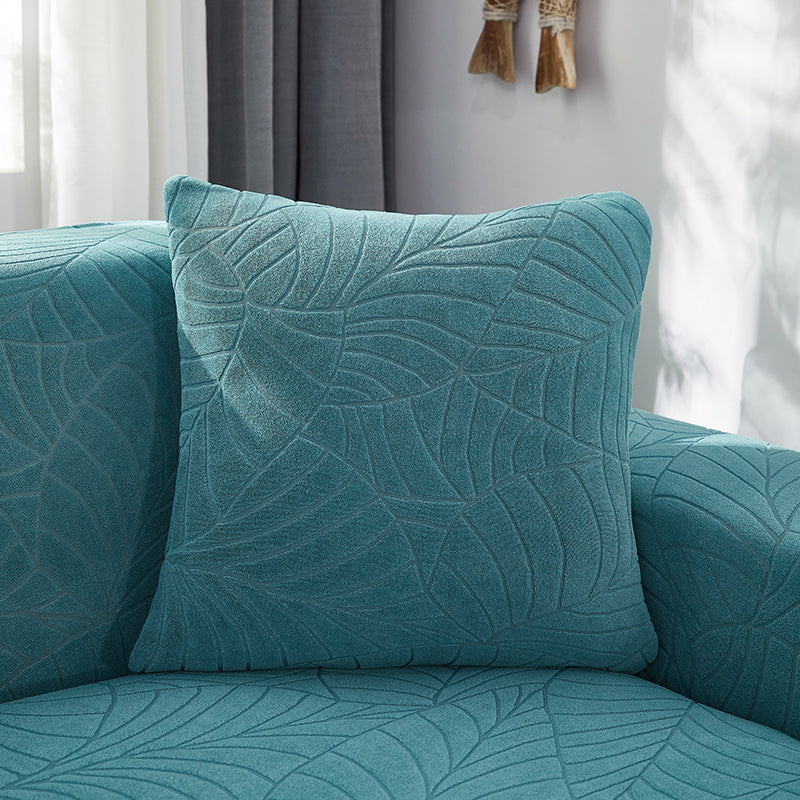 Nordic Style Jacquard Leaf Pattern Pillow Cases Set 45x45cm for Home & Bedroom