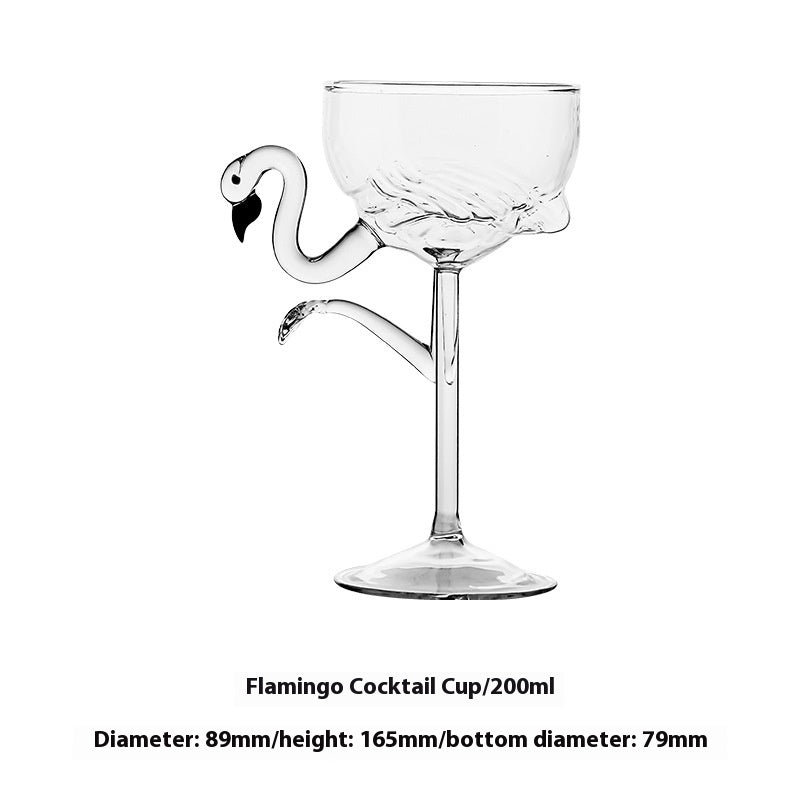 Creative Flamingo Cocktail Glass Set - Pink & Transparent Martini Stemware
