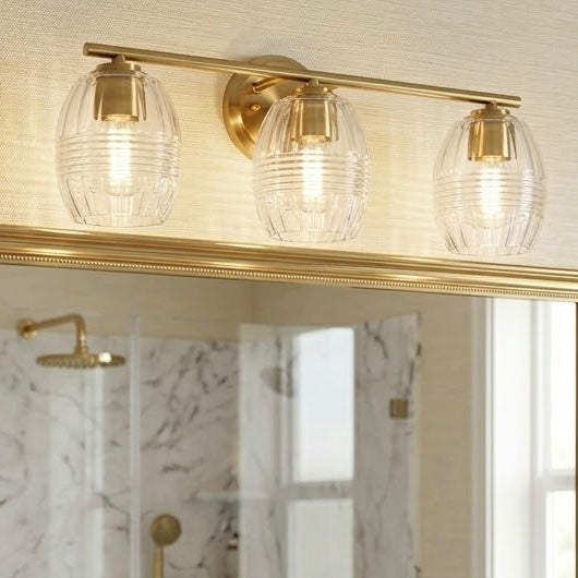 Luster Three Lights Vanity With Clear Glass For Bathrooms Above