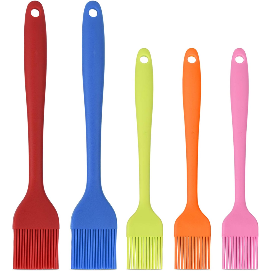 Multicolor Silicone Basting & Pastry Brush Set - 5 Pack