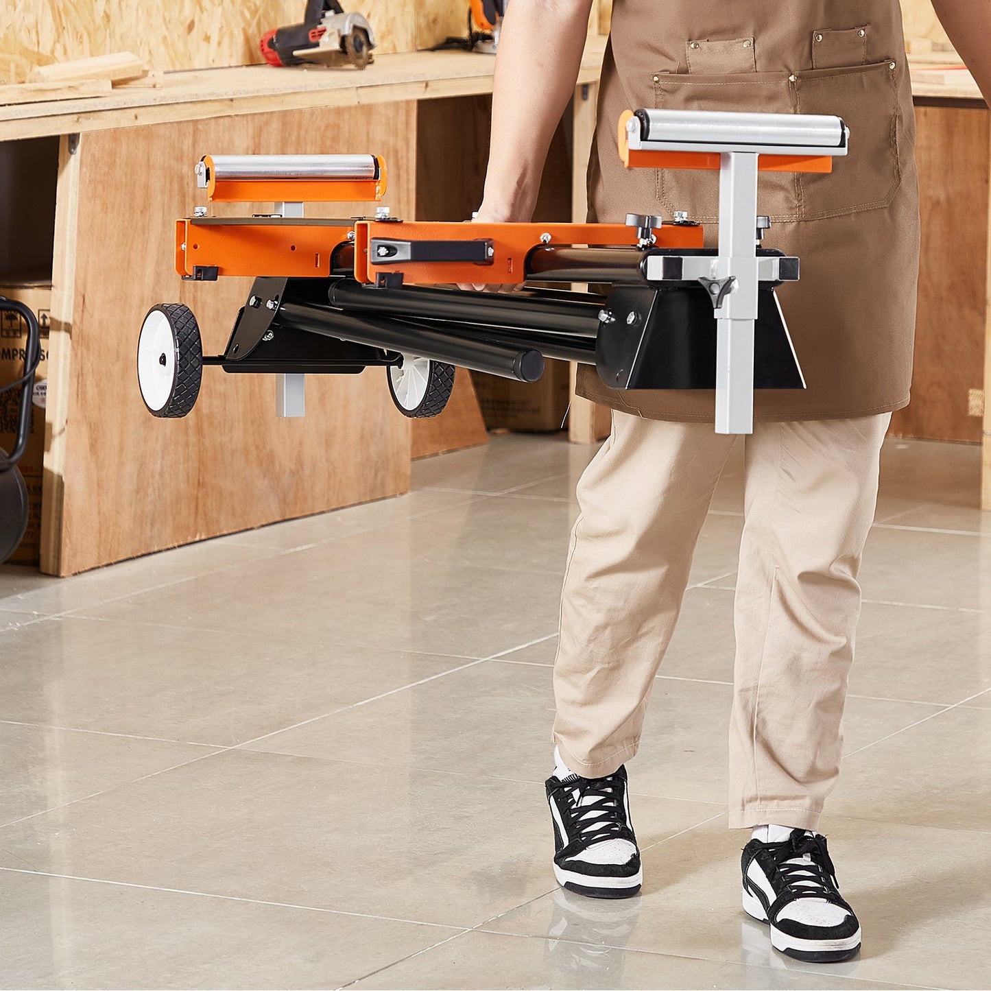 Heavy-Duty Miter Saw Stand with 550 lbs Load Capacity, Foldable & Adjustable