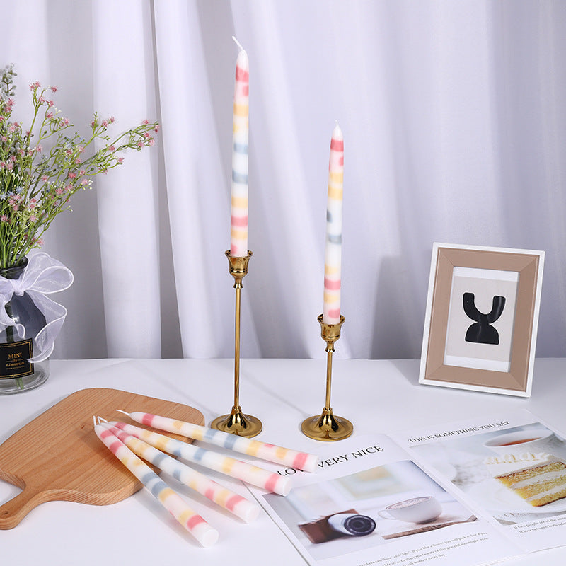Watercolor Candle Long Brush Holder Set - 2pcs, 22.5CM Home Decor