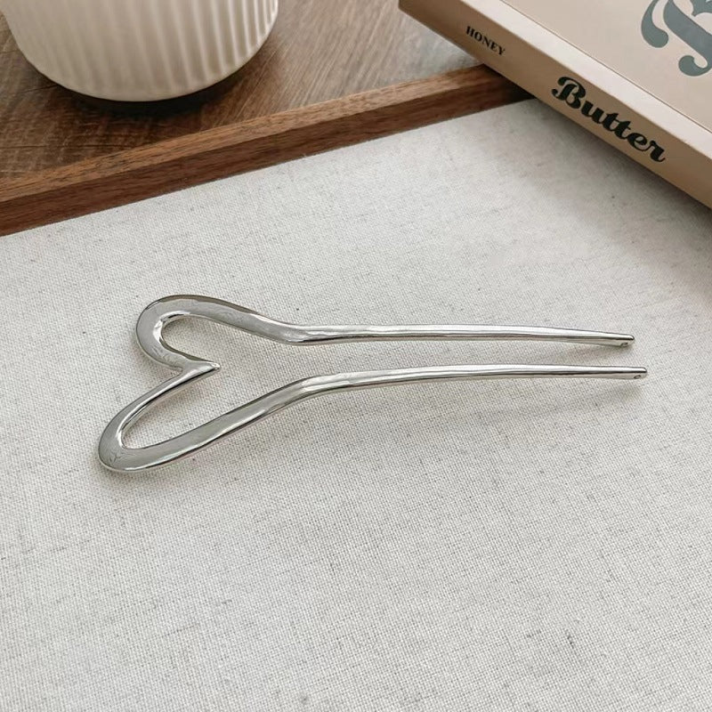 Chinese Style U-Shaped Alloy Hairpin for Updo Hair Styling - Multiple Colors
