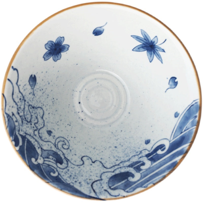 Japanese Ceramic Hat Bowl for Ramen and Soup - Large Porcelain Kitchen Serving Dish