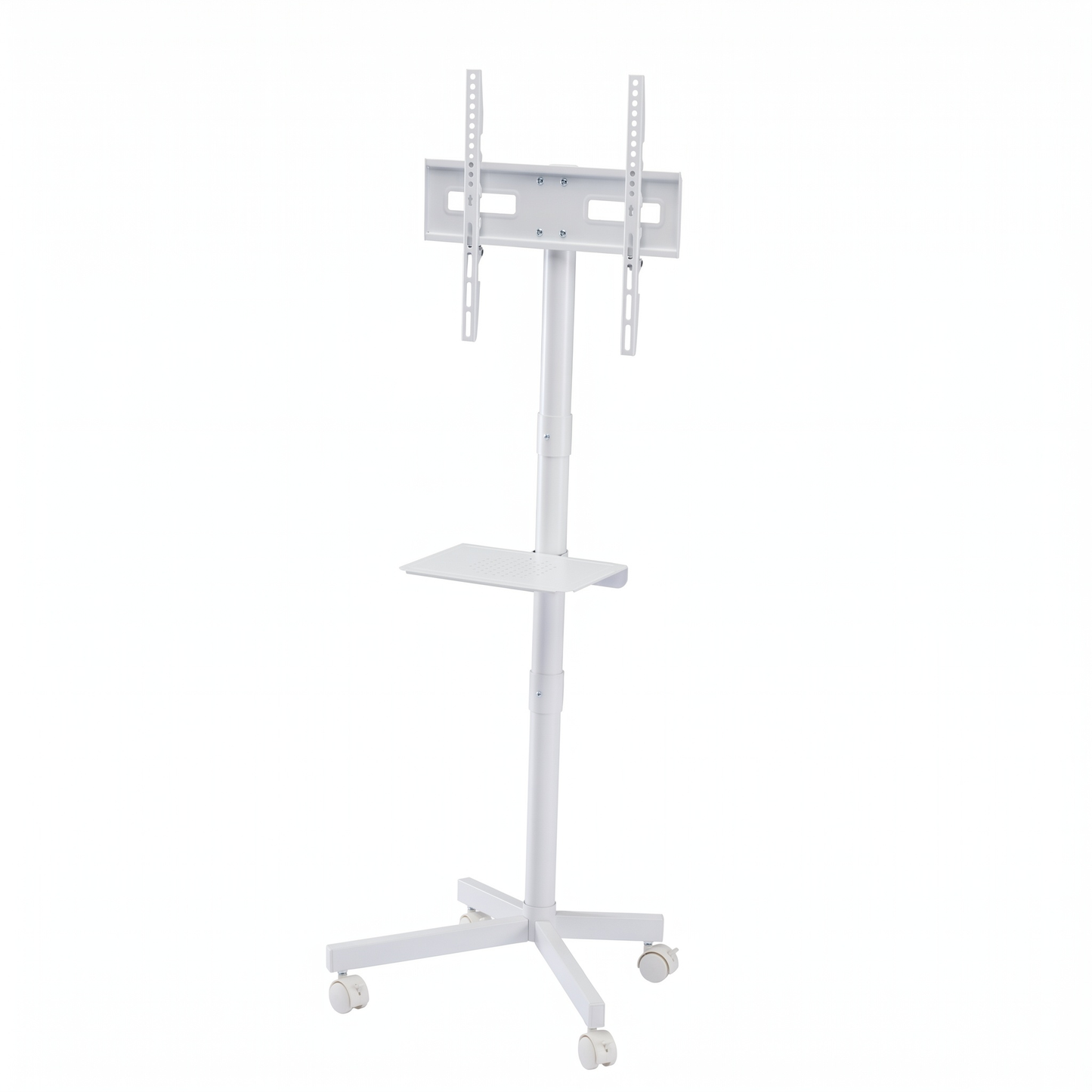 Portable Mobile TV Stand with Adjustable Tilt & Wheels