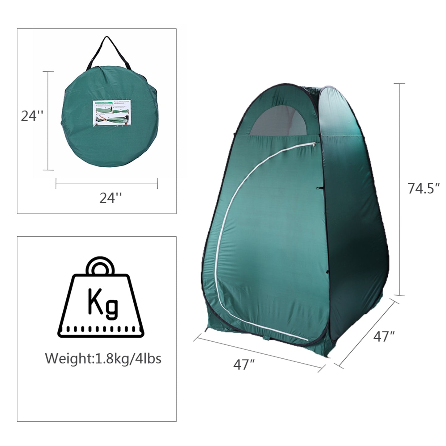 Portable Privacy Shelter Tent - Army Green Changing Tent