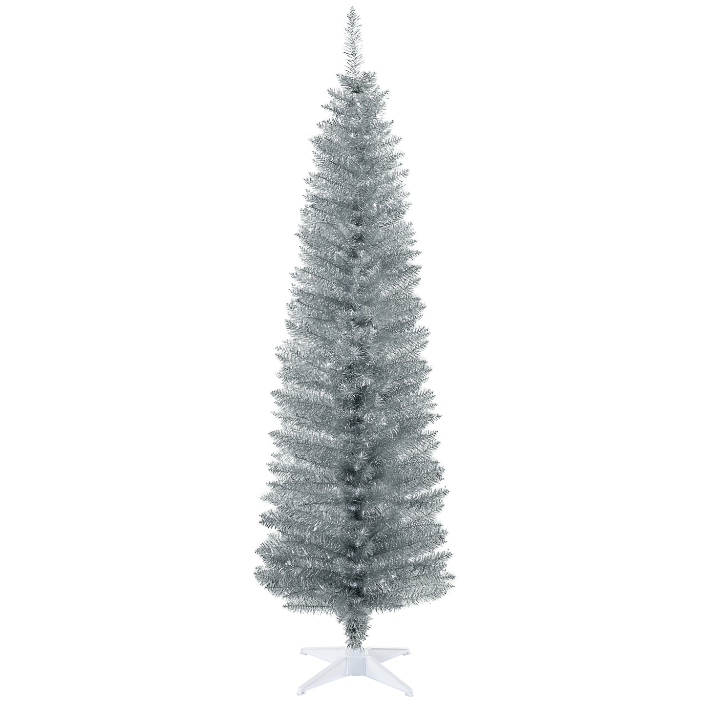 6ft Slim Artificial Christmas Tree with 390 Branch Tips - Silver