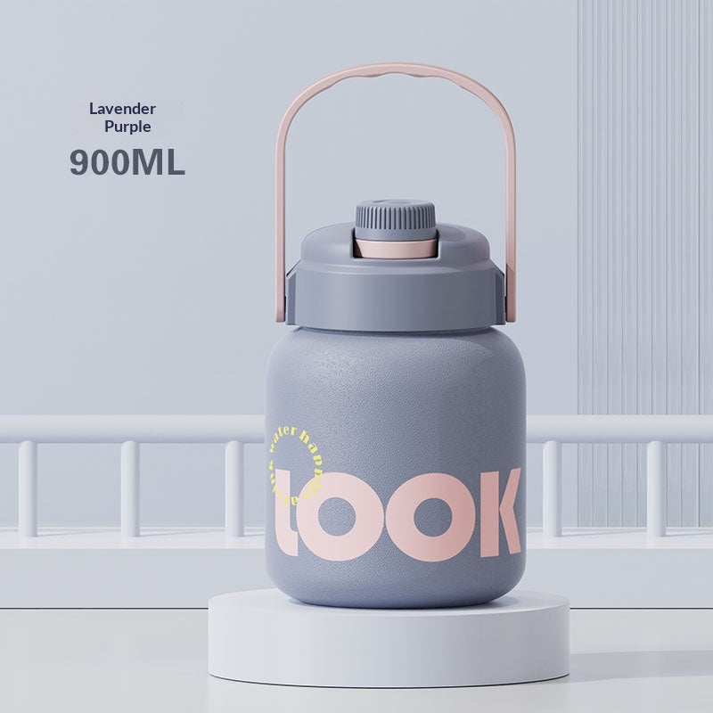 Large Capacity Pop-Top Straw Cup - Reusable Insulated Drinkware