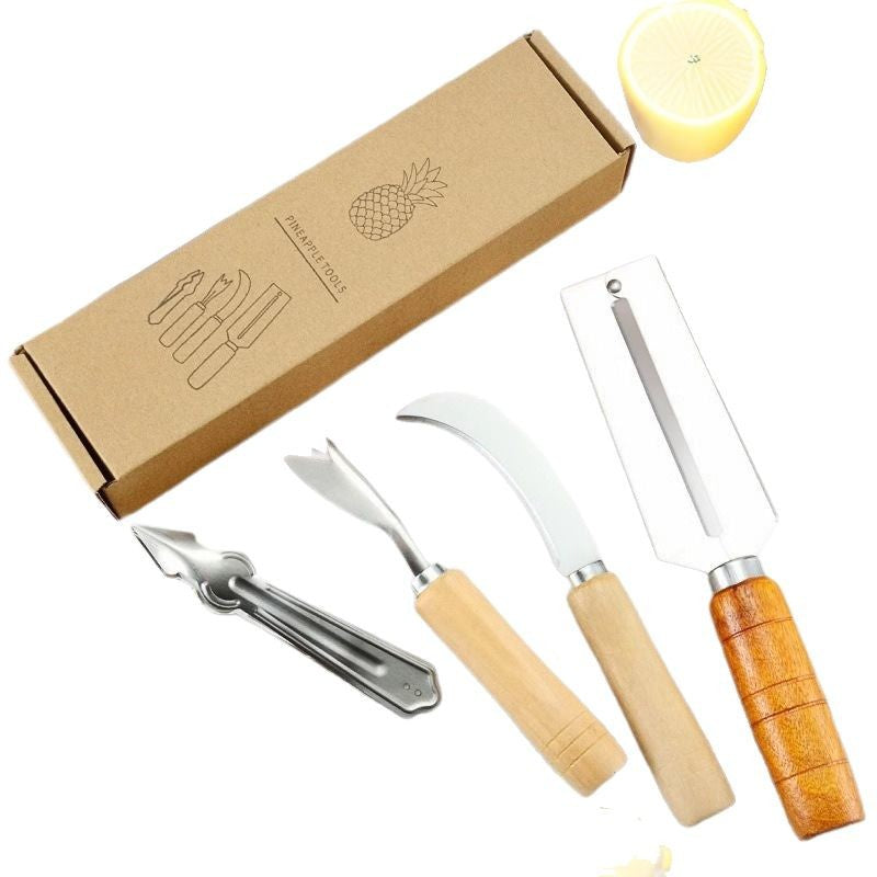 Pineapple Kitchen Knife Set - Stainless Steel 4-Piece Household Tool Kit