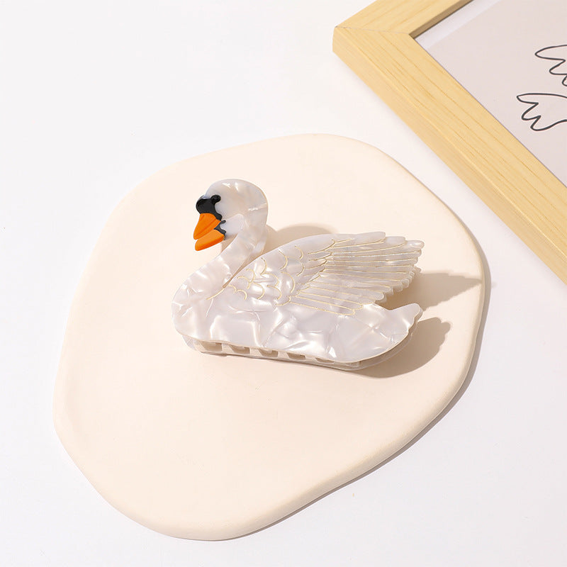 Medium Hair Clip with Swan Grip - Hair Accessory for Women