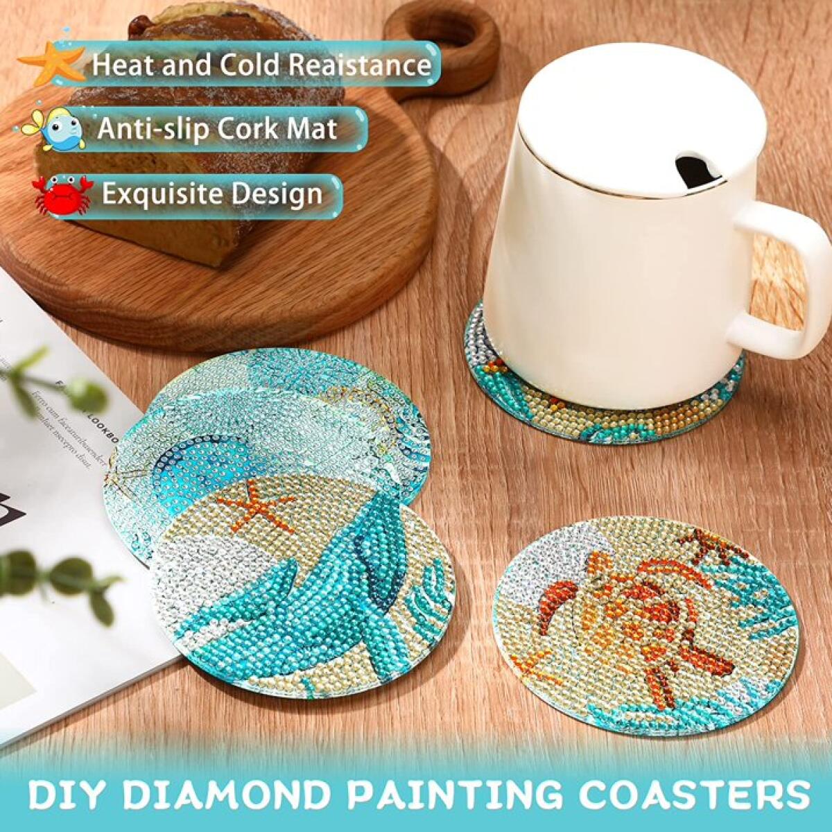 16-Piece Rhinestone Diamond Coaster Set