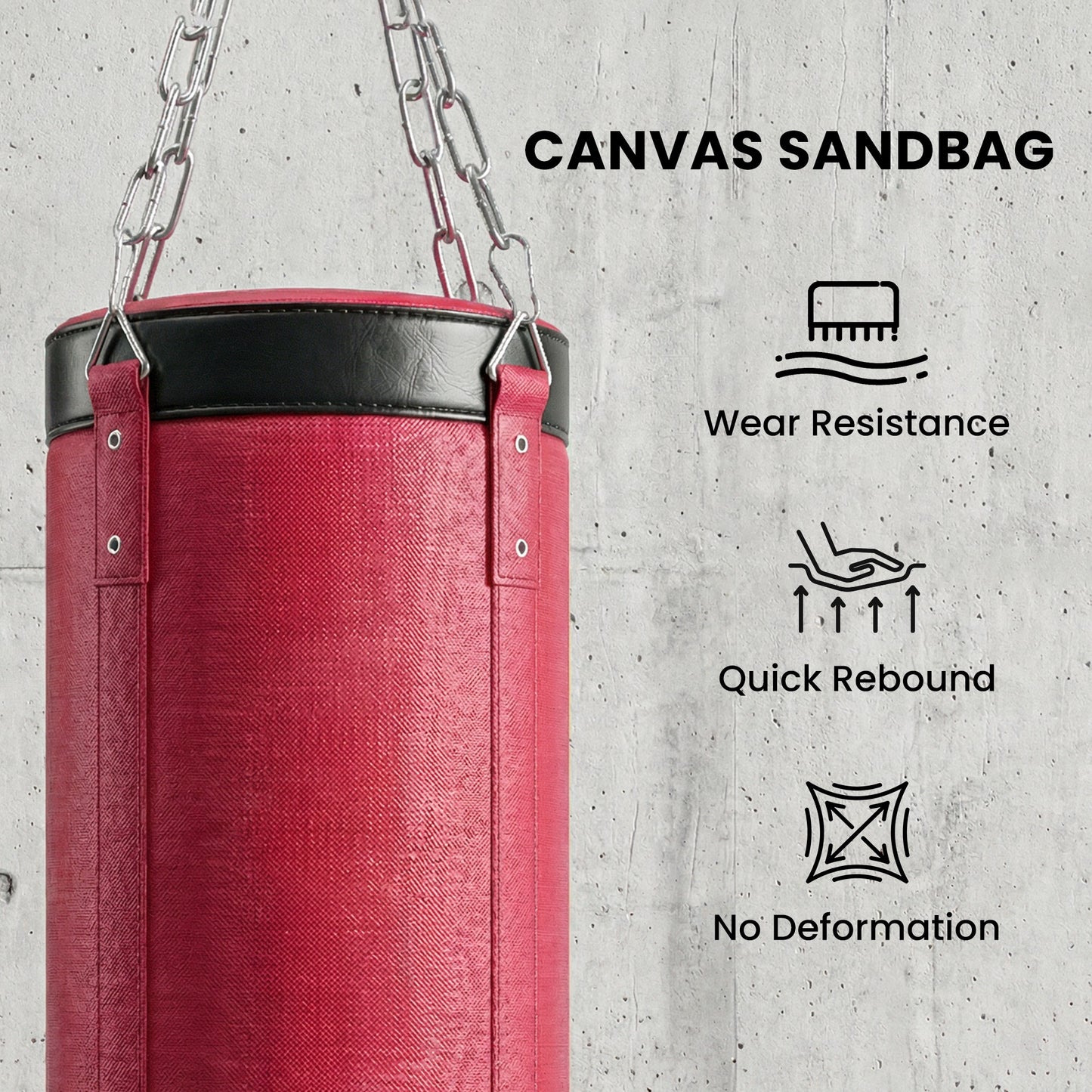 Adjustable Freestanding Punching Bag Stand with Canvas Bag - Red