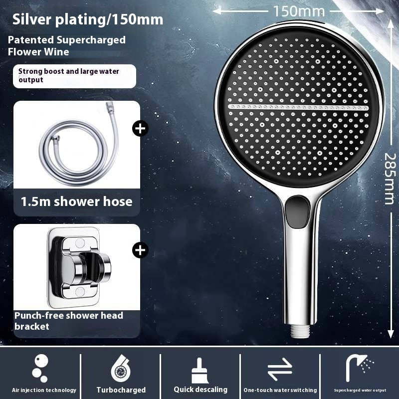 Pressurized Shower Head with Hose and Bracket - Multiple Colors