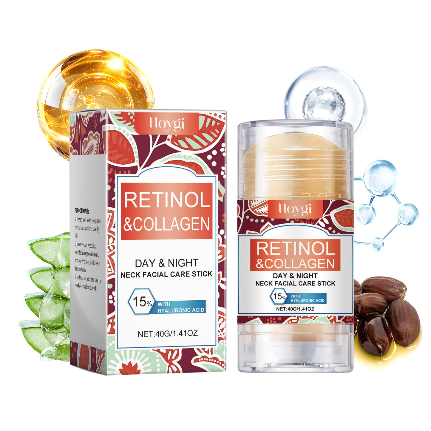 Firming Neck and Face Moisturizing Stick - Collagen & Hyaluronic Acid