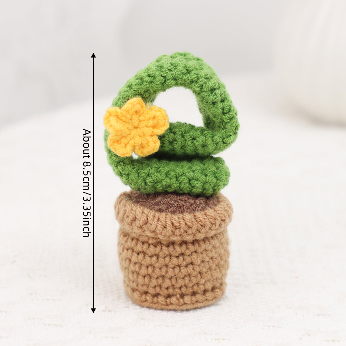 Handmade Crochet Love-Shaped Cactus Ornament Set Indoor Home Decor