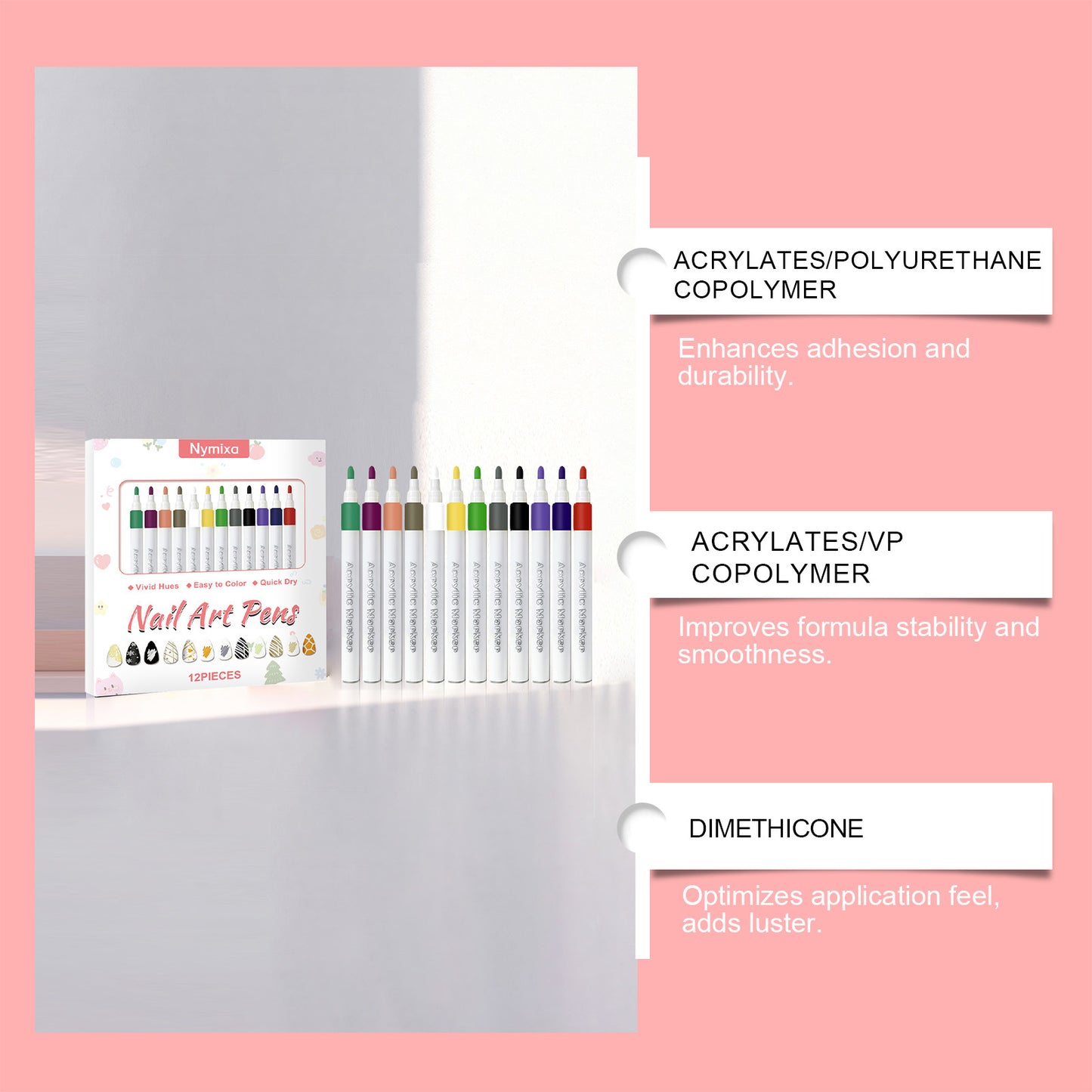 8-Piece Nail Art Pen Set for Manicure and Detailing