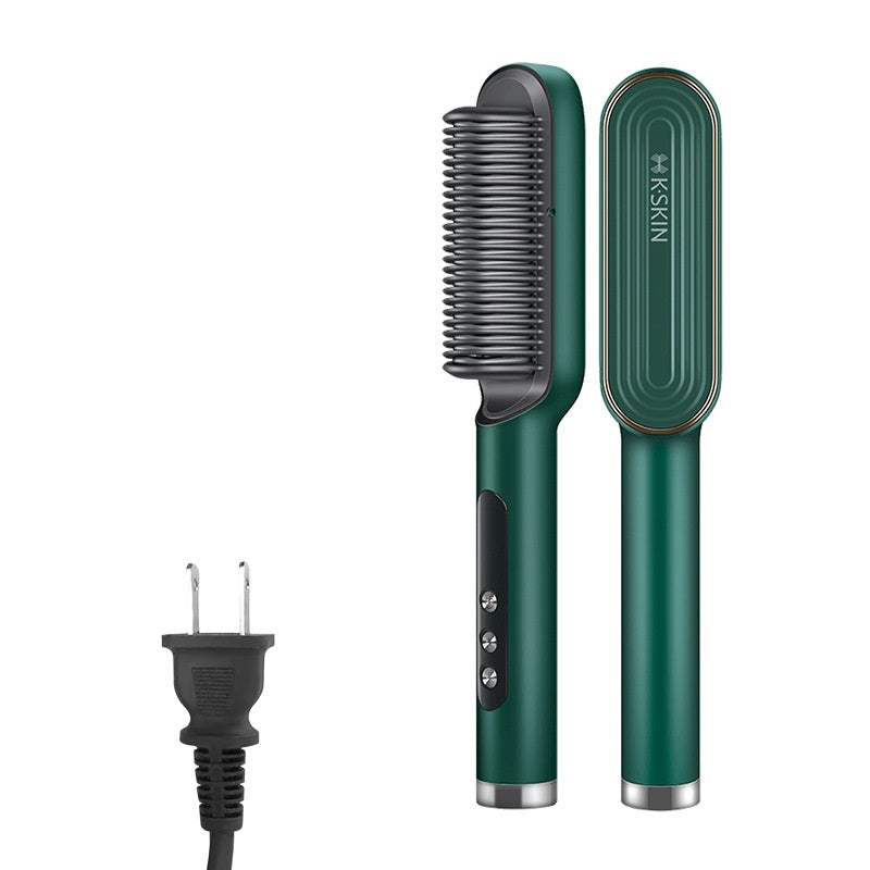 Negative Ion Hair Straightening Comb & Curling Iron - Multi-Function Hair Styling Tool