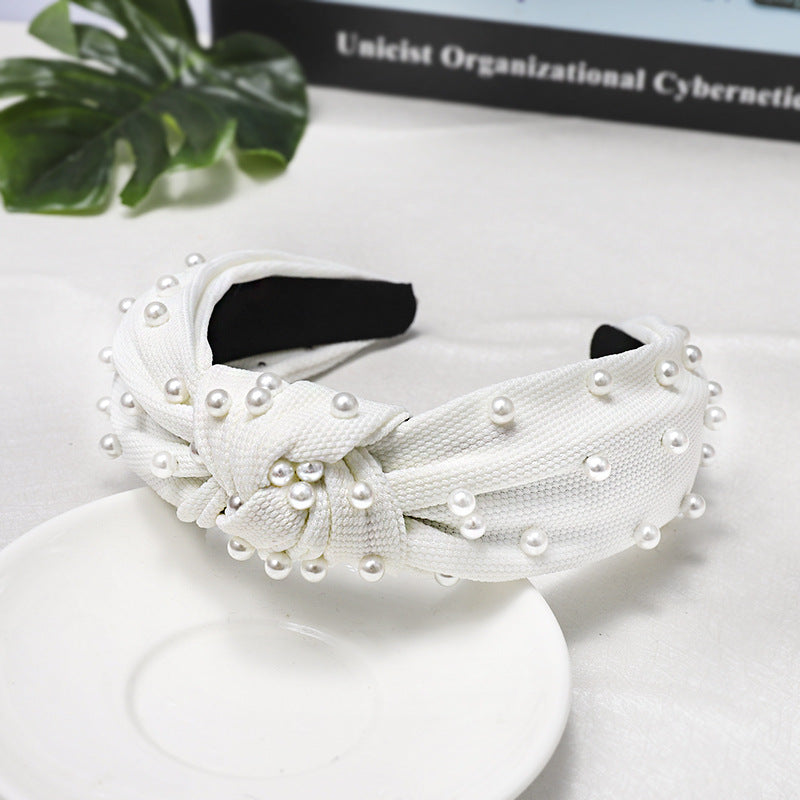 Pearl Knotted Headband - Solid Colors