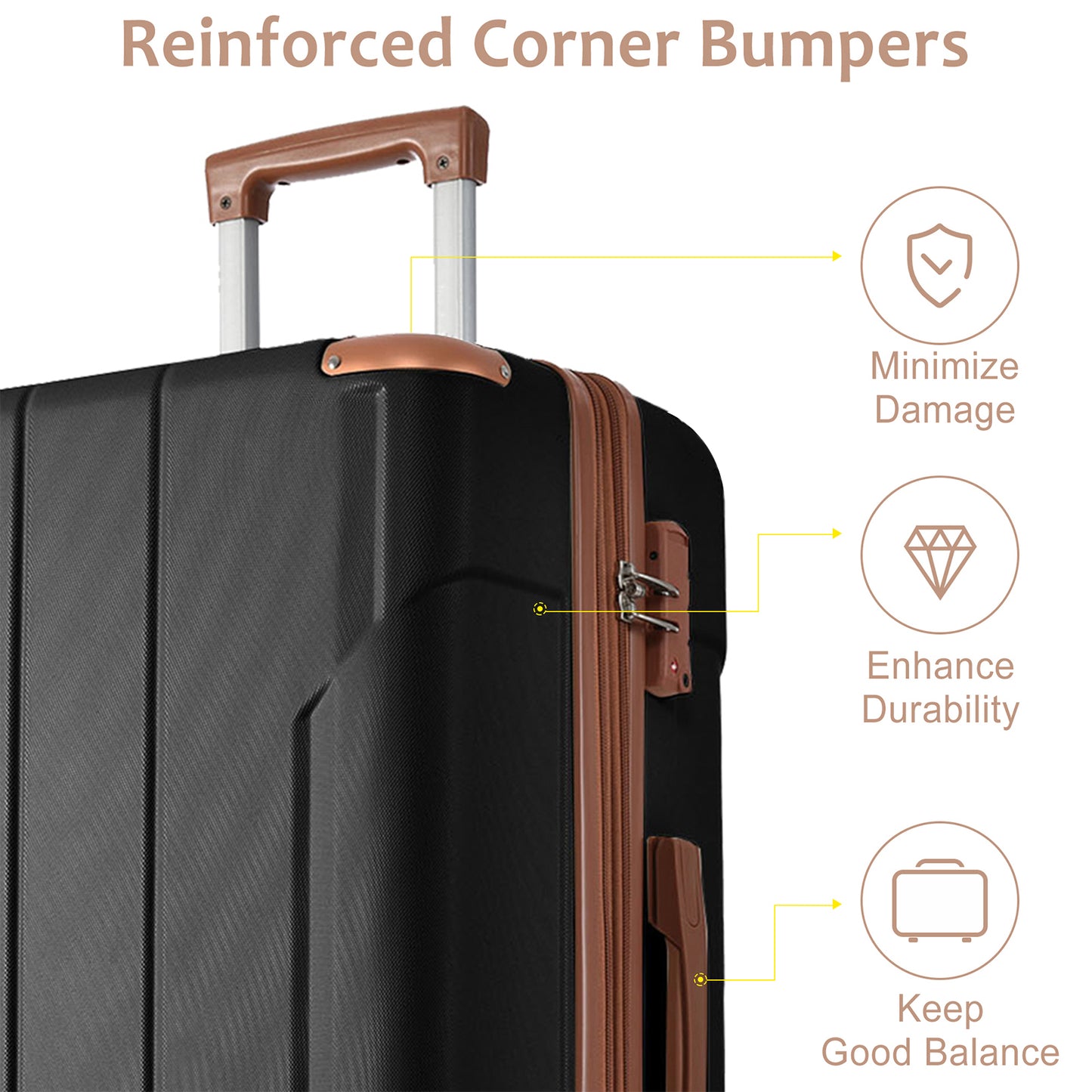28-Inch Expandable Hardshell Luggage - Lightweight ABS Suitcase