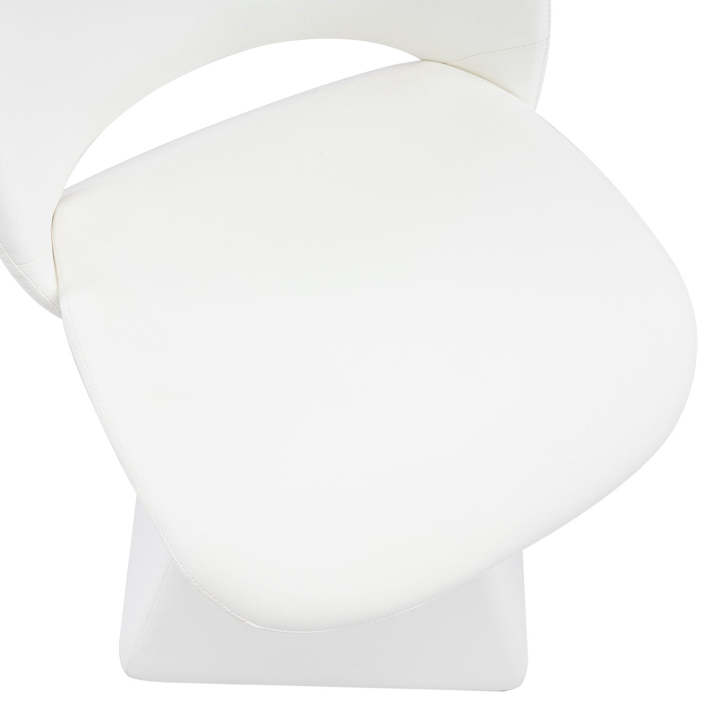 White Swivel Dining Chair - Modern High-Back Design