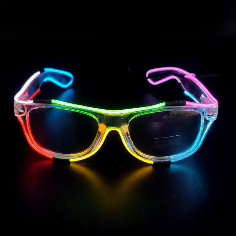 Party LED Fluorescent Glasses Color-Changing Transparent Frames Festival Rave Accessories