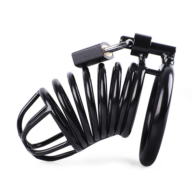Men's Metal Chastity Lock Bird Cage with Adjustable Rings