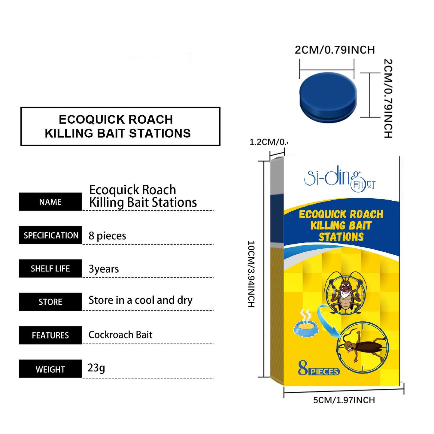 Cockroach Bait Stickers - 1 Year Pest Control Solution