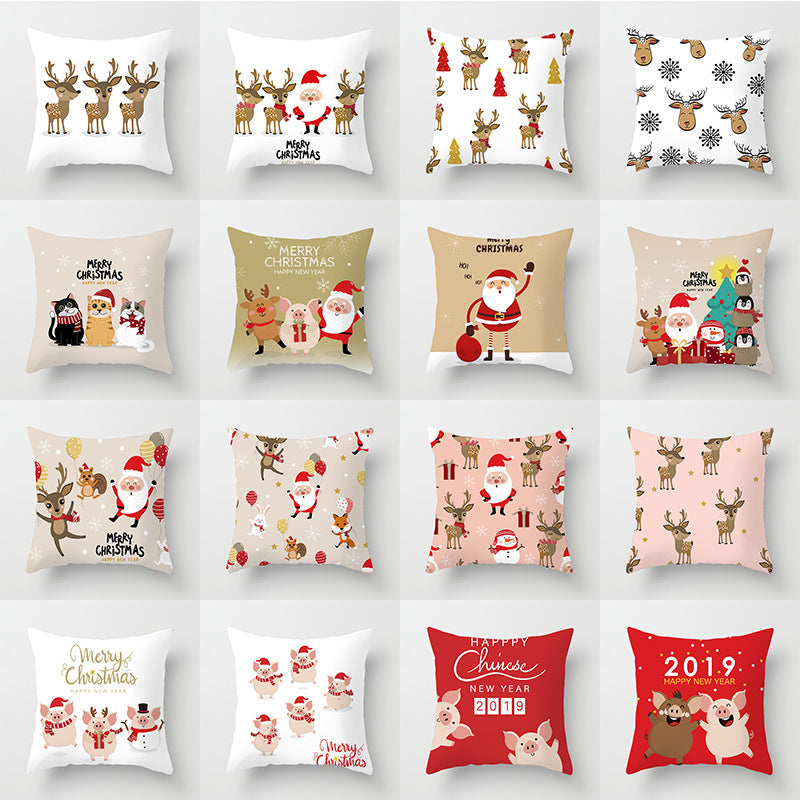 Nordic Christmas Pillow Cover 45x45cm - Home Decor Cushion Case