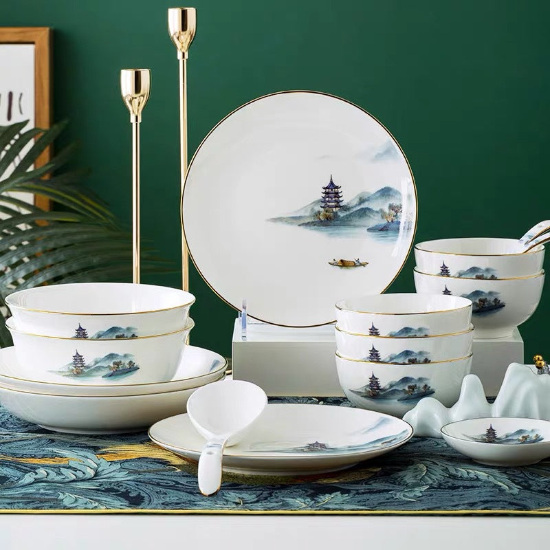 Ceramic Tableware Set with Multiple Color Options for Home & Kitchen