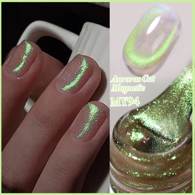 Colorful Cat Eye Nail Gel Polish Set - Dazzling Blue Tear Mermaid Effect