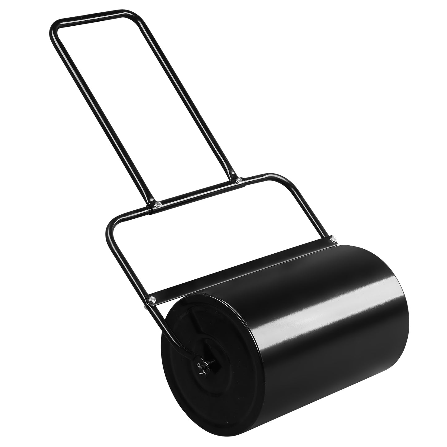 19 Inch Black Steel Lawn Roller for Gardening & Ground Flattening