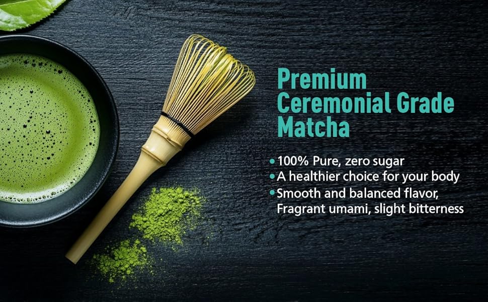 Ceremonial Grade Matcha Green Tea Powder - 100% Pure First Harvest, 40g