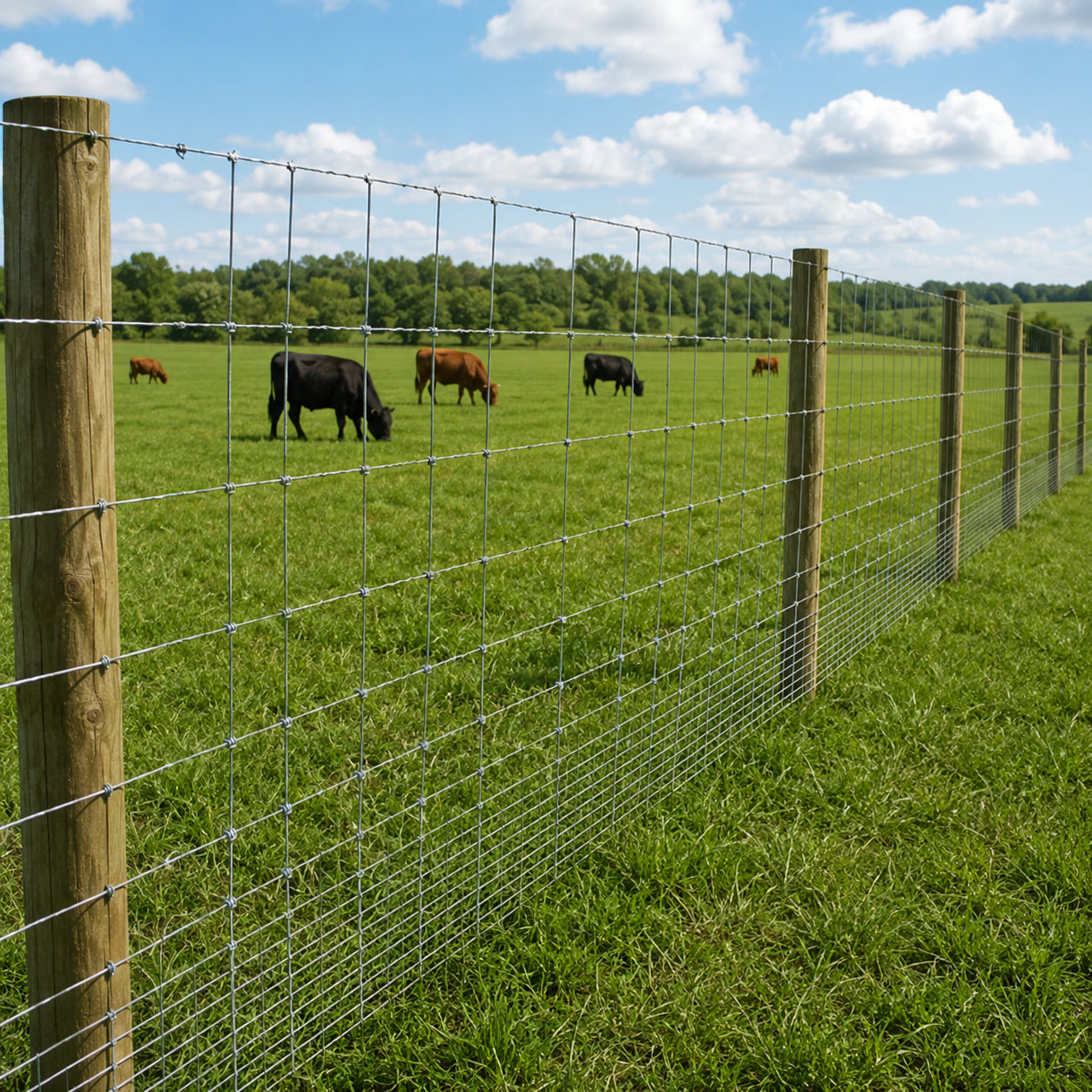 Heavy-Duty Galvanized Wire Fence - 5ft x 164ft for Cattle & Livestock